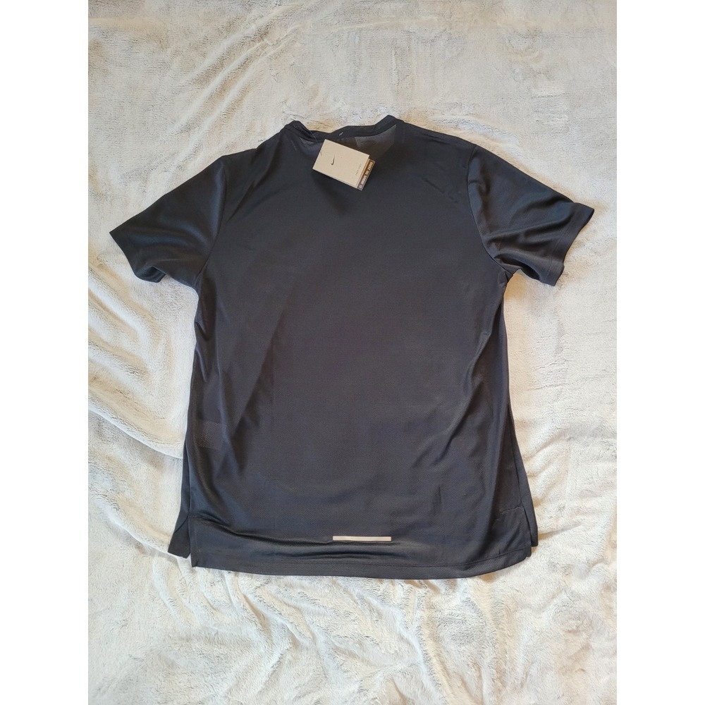 Nike Dri-FIT Mens Large Short Sleeve Black Running Training Gym Logo TShirt Top - Picture 10 of 16